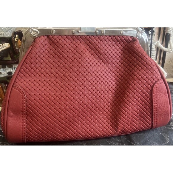 NWT-The Trend Genuine Leather Red Doctor Style Crossbody Handbag Purse main image 5
